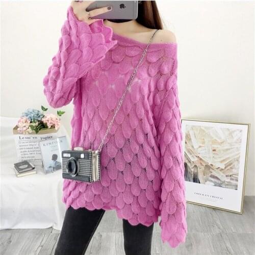 2020 Casual Fashion Loose Women Sweaters Elegant Pullovers Cute Soft Comfortable Solid Color Long Sleeves Simple Crew Neck Hot