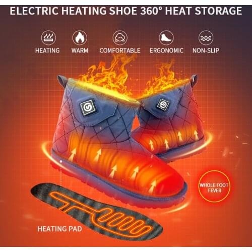 2021 Savior Heated Shoes Electric Rechargeable Heating Pad Shoe Winter Warm Heated Boots