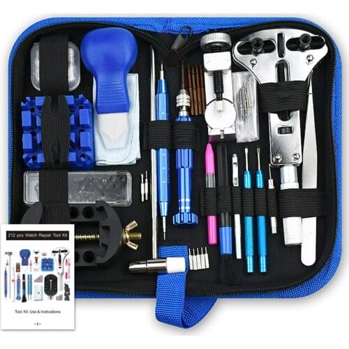 212Pcs Watch Opener Repair Tool Kit Clock Pry Knife Screwdriver Pin Hammer Set Screwdriver Watchmaker Repair Tool Parts