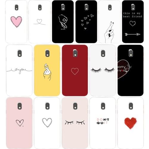 66AA Simple Line Art Abstract Love Heart Soft Silicone Tpu Cover phone Case for Samsung Galaxy J2 J4 Prime J6 Plus J7 2016 2017