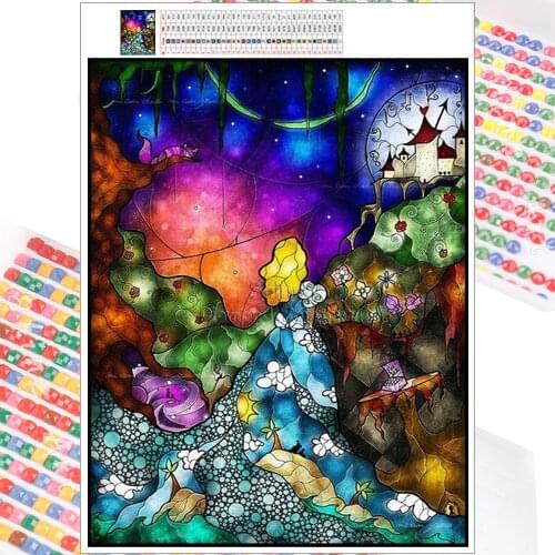 Diamond Embroidery Painting Mosaic Cartoon Princess Castle 5D DIY Full Square Round Cross Stitch Mural Home Decoration