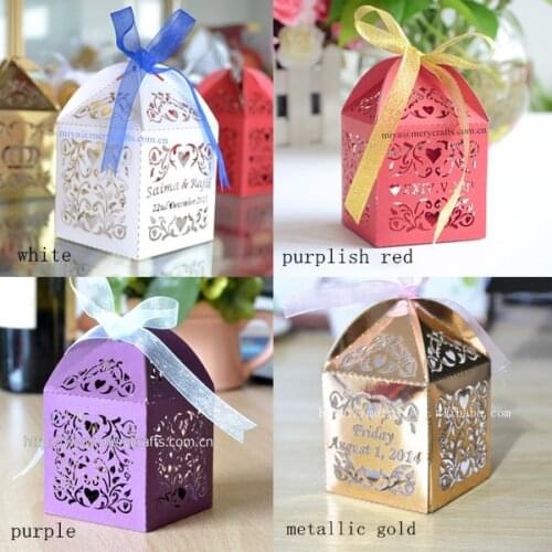 Colored candy box gold/red/purple white laser
