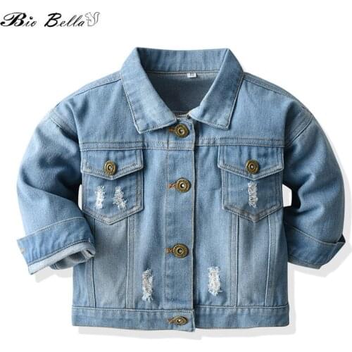 Kids Jacket Boy Girl 1-6Years Spring Autumn Jean Long Sleeve Fashion Cowboy Clothes Turn-Down Boy Girl Jackets Children Clothes