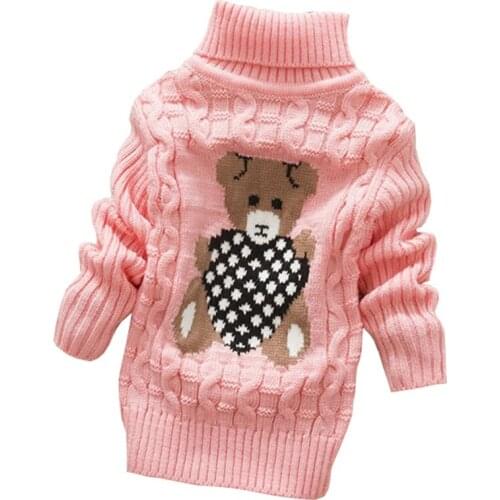 Children Clothes High Quality Baby Girls Boys Pullovers Turtleneck Sweaters Autumn Winter Warm Cartoon clothes wear Kids Sweater