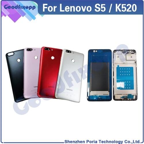 For Lenovo S5 K520 Front Frame Battery Back Cover Middle Frame Rear Lid Rear Case Cover Repair Parts