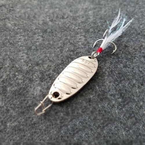 DOSECCA spoon fishing lure 5g 10g 15g silver gold metal fishing bait spinnerbait Treble Hook hard lures free shipping