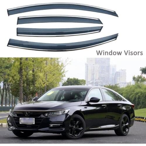 For Honda Accord 2018-2020 Car Styling Awnings Shelters Window Visors rain eyebrow Protector Exterior decoration 4PCS/SET 2019