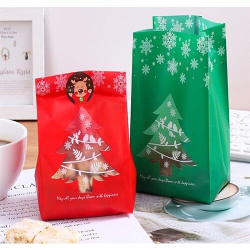 Christmas Gift Bags 25Pcs Snowflake Baking Bags and Candy Boxes Stickers 500Pcs Christmas Decorations for Home Navidad New Year