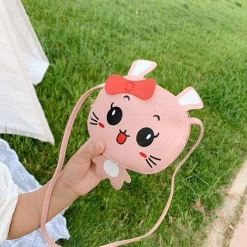 Lovely Childrens PU Leather Red Messenger Bag Cute Girls Cartoon Shoulder Bags Princess Mini Coin Purse Handbags