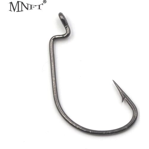 MNFT Wholesale 100 Pieces Jig Big Series Fishing Crank Hooks High Carbon Black Nickel Hook Worm Maggot Grub Fishing Accessories