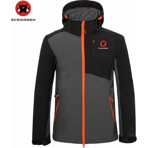 Outdoor Jacket Men Soft shell Waterproof Winter Hooded Keep Warm Men Windbreaker Soft Coat Shell Camping Hiking Jacket