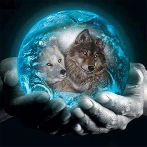 Wolf Animal Pre-Printed 11CT Cross-Stitch DIY Embroidery Full Kit DMC Threads Sewing Knitting Handicraft Hobby Sales Floss