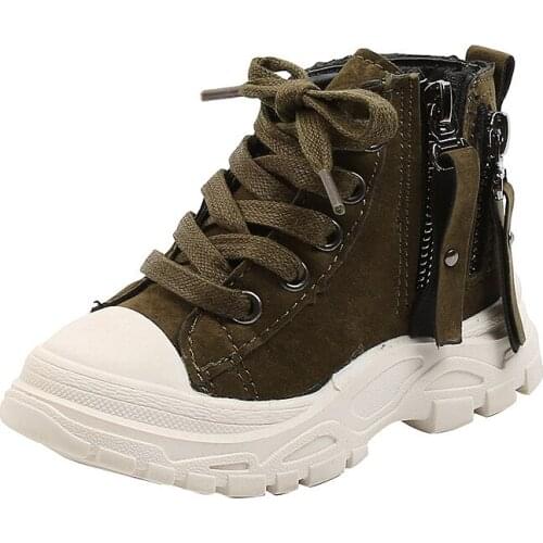 2020 New Kids Martin Boots Autmn Ainter Fashion Boys Girls Booties Children Shoes Warm Snow Non-Slip Soft Bottom