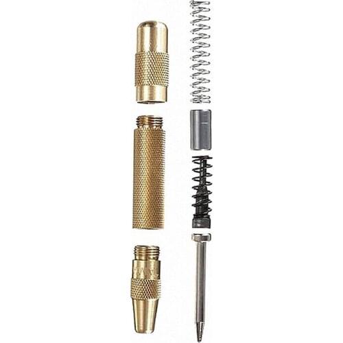 New 5'' Automatic Center Pin Punch Spring Loaded Marking Starting Hole Tool Gold