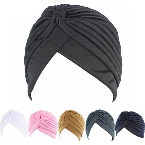 Indian Style Turban Hat Head Wrap Band Cap Men Women Stretchable Soft Hat