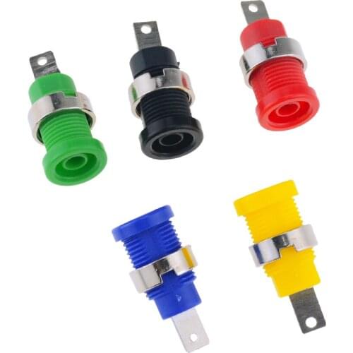 5PCS Opening 12mm 4mm Banana Socket Panel Test Socket Safety Type High Current Instrument Terminal Post Jack Socket Plug