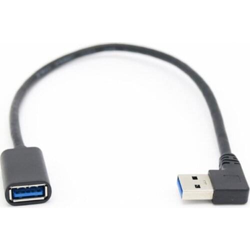 90 Degree Right Angle Super Speed USB 3.0 Male to Female Extension Cable Cord Adapter 30CM/60CM