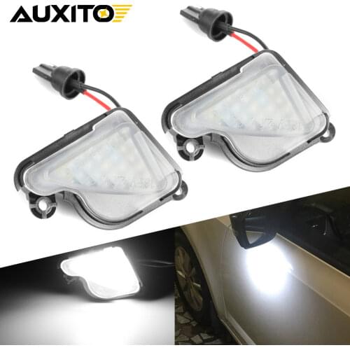 AUXITO 2pcs No Error LED Under Side Mirror Puddle Lights for Skoda Superb 2 II 2019-2008 Octavia MK3 MK2 5E 2012-2019 LED Light