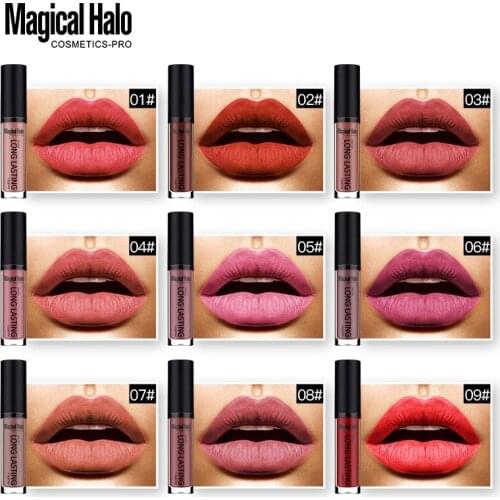 Magical Halo Women Beauty Lip Makeup Sexy Long Lasting Waterproof Lip Gloss Matte Nude Liquid Lipstick Cosmetic Lipgloss Kit