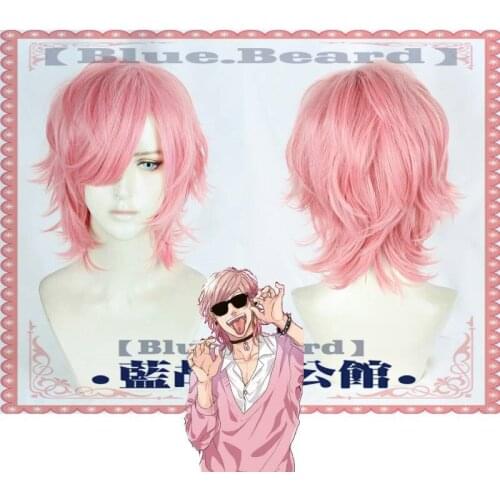 Yarichin Bitch Bu Club Ayato Yuri Cosplay Wig Pink Short Cosplay Heat Resistant Synthetic Hair Halloween Party Carnival + Free W