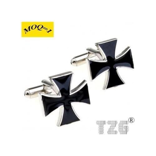 Black Cross Cufflink Cuff Link 1 Pair Free Shipping Promotion