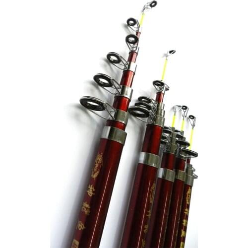 Hard Telescopic Fishing Rod 2.1m 2.4m 2.7m 3.0m 3.6m Carp Fishing Rod FRP Ultra Light Fishing Stick Spinning Fishing Pole HJ093