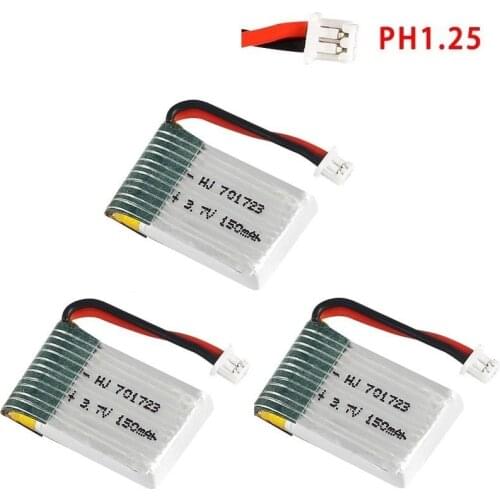 3PCS 150mah 3.7v battery for H20 RC Quadcopter Spare parts 150mah 3.7v LIPO Battery for U839 S8 M67 YD927 701723