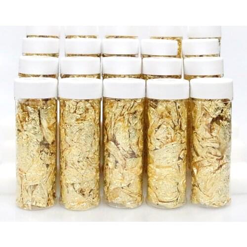 5/10/20/50PCS Edible Grade Genuine Gold Silver Leaf Schabin Flakes 2g 3g 24K Gold Decorative Dishes for Chef Art Chocolates