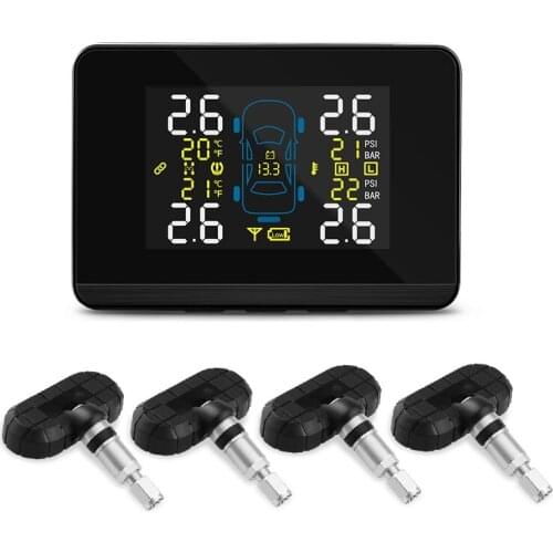 Auto Tyre Pressure Monitoring System U906C-NF+ With 4 Built In Self Replaceable Battery Sensors And PSI BAR Two Pressure Unit
