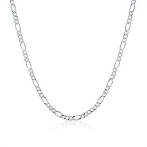 5pcs free 16-24 inches between 2 mm 3 a silver chain figaro standard 925 pure silver DIY fashion chain