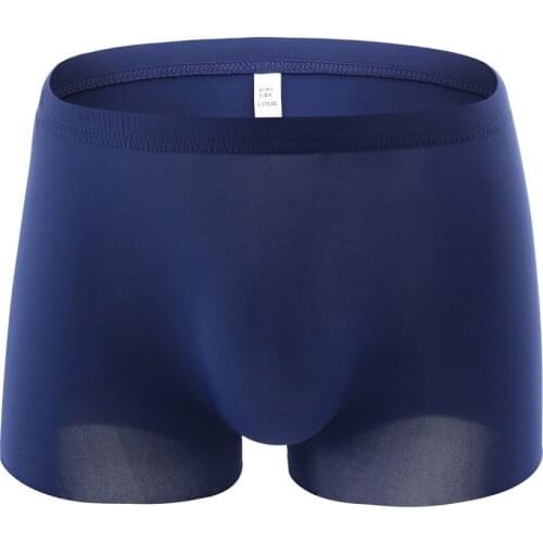 Seamless Panties Men Sexy Solid Ice-silk Cotton Underpants Comfortable Breathable Underwear шорты мужские Man Underpants