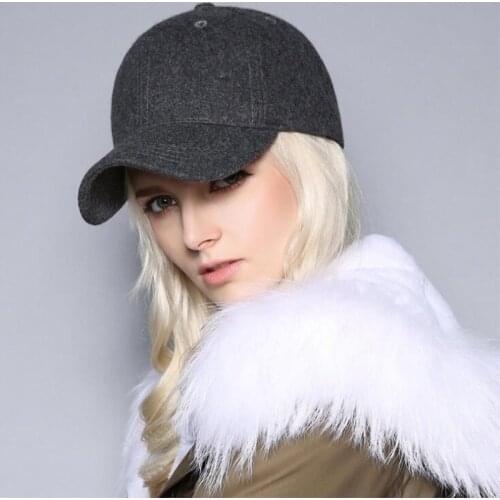 Seioum Brand Autumn Winter Keep Warm Snapback Bone Men Women Baseball Caps Hats Cap Simpl Color Black Grey Woolen