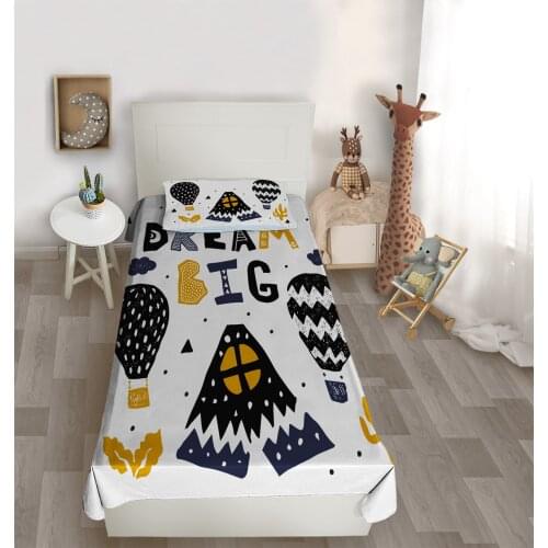 Çocuk odası yatak örtüsü bulut balon yaprak ev yatak örtüsü