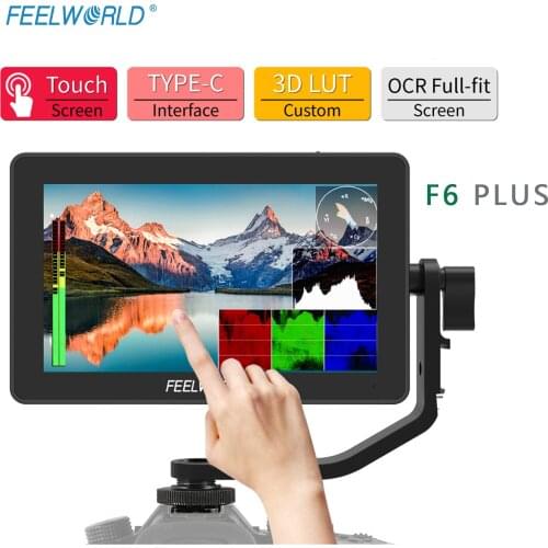FEELWORLD F6 PLUS 5.5-inch camera DSLR live monitor 3D LUT touch screen IPS FHD 1920x1080 video focus assist, with battery pack