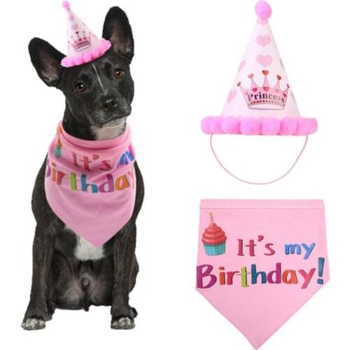 Dog Hat Birthday Party Pet Bib Decorative Costume For Small Dogs Best Gift For Dog Keep Clean And Comfortable Dog Accessories