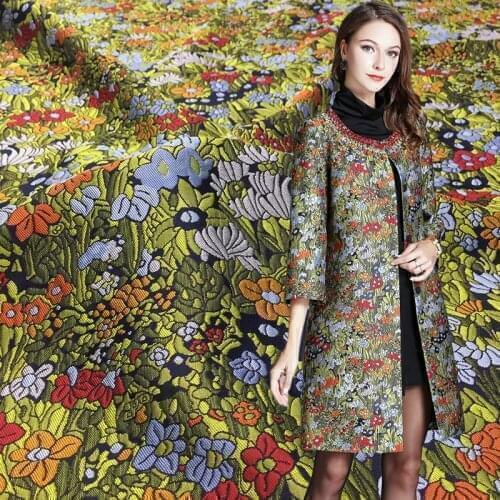 145cm width Imported European style Metallic Jacquard Brocade Fabric,3D jacquard yarn dyed fabric for Womens Coat Dress Skirt