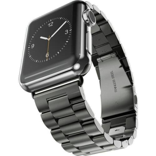 Stainless Steel Strap Classic Buckle Adapter Link Bracelet Designer Women Watch Bands for Apple Watch bands 38mm 42mm Space Gray