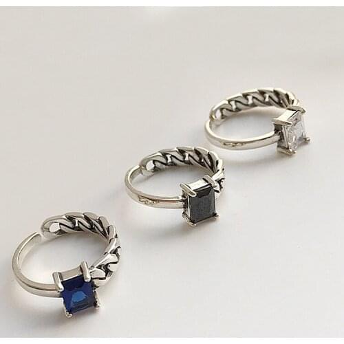 Vintage High-end Real 925 Sterling Silver Ring Adjustable Rings for Women 2019 Womens Punk Jewelry Silver Open Gifts