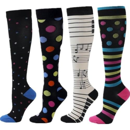 Compression Socks Color Dot Women Men Nurses Kee Stockings Running Athletic Crossfit Flight Travel Outdoor Pressure Stockings