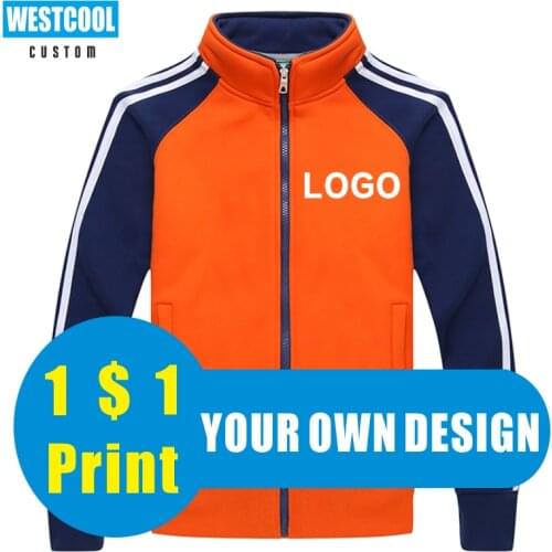 Zipper Jackets Custom Logo Autumn And Winter Group Tops Embroidery Customizion Casual Men Clothing Customized WESTCOOL2020