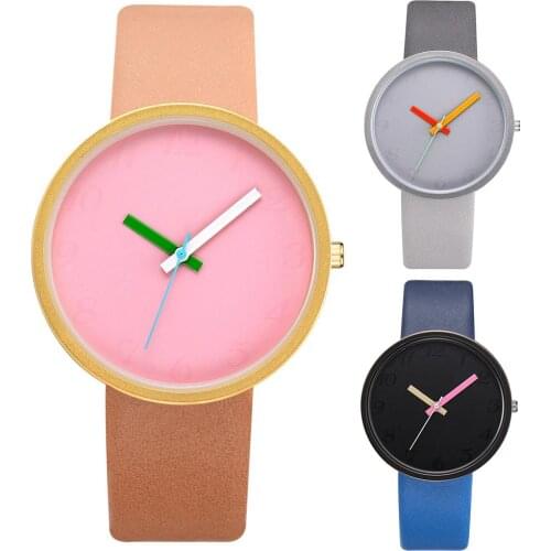HOT SALES! 3 Candy Color Watch Simple Personality Faux Leather Digital Analog Quartz Wrist Watch relogio masculino Student watch