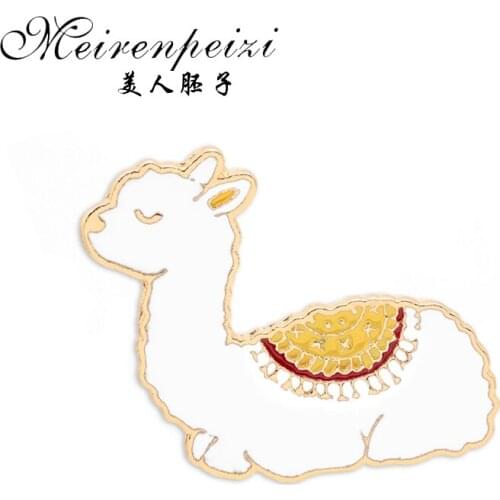 Cute Sheep Brooch For Woman Jewelry White Enamel Pin Clothes Bag Accessory Men Cartoon Animal Metal Badge Child Gift