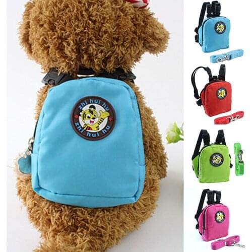 Cute Pet Travel Backpack mini bag for puppy Solid Color Cute Pet Travel Backpack Puppy Rope Dog Backpack Durable pet bags