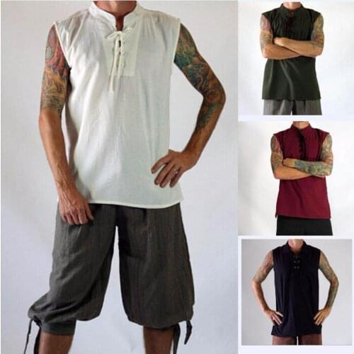 4 Color 2018 New Autumn Fashion Long Sleeve Shirt Cool Men Lace Up Medieval Steampunk Shirt Tops Tee