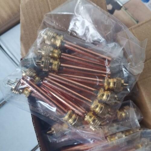 Refrigeration spare parts Air Conditioner Refrigeration 1/4 Access valve Pin valve Charing valve 10 pcs Copper Tube