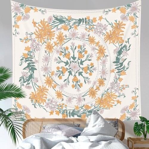 Mandala Tapestry Wall Hanging Psychedelic Flowers Tapestry Wall Hanging Decor for Living Room Bedroom Dorm Bohemian Tapestry