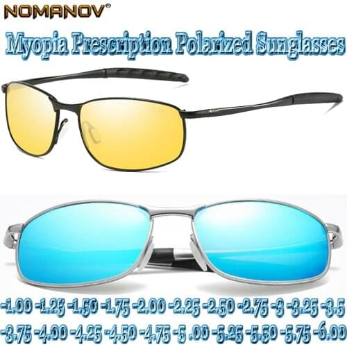 2019 New Rushed Al-mg Mirror Shield Men Polarized Sun Glasses Sunglasses Custom Made Myopia Minus Prescription Lens -1 To -6
