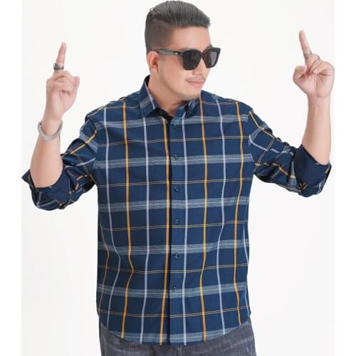 2020 NEW Spring Autumn mens Slim Fit Men Long Sleeve Shirt Men plaid shirt Male Casual Men Shirt Large size 5XL 6XL 7XL 8XL