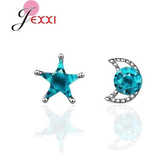 Newest Star Moon Earring For Female 925 Sterling Silver Jewelry Fine Fashion Anniversary Ceremony Accessories Trendy Gift