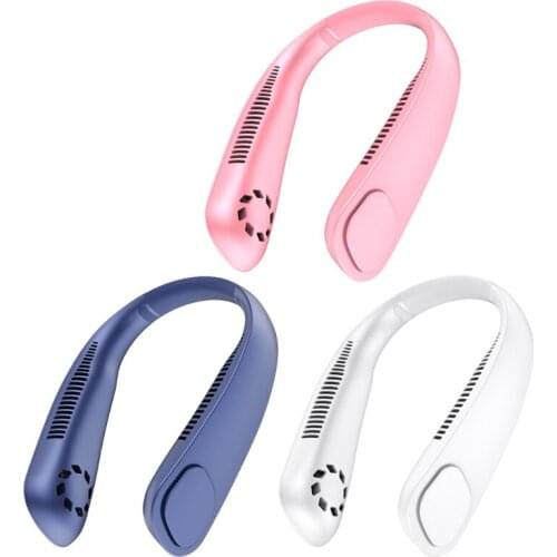 New Hanging Neck Fan Rechargeable USB Hand Free Small Fan Ultra Quiet Bendable